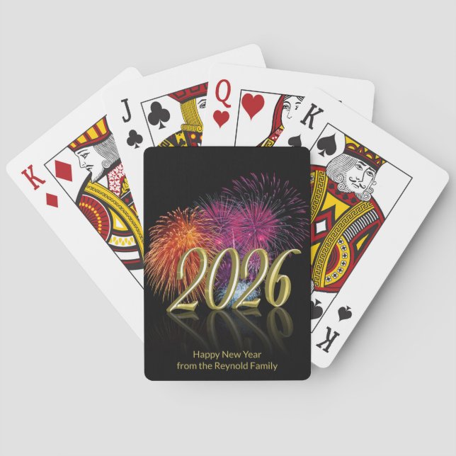 Baralho Happy New Year Gold 2026 Fireworks (Verso)