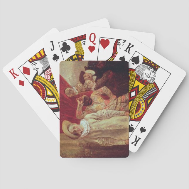 Baralho Harlequin, Pierrot e Scapin, atores de COM (Verso)