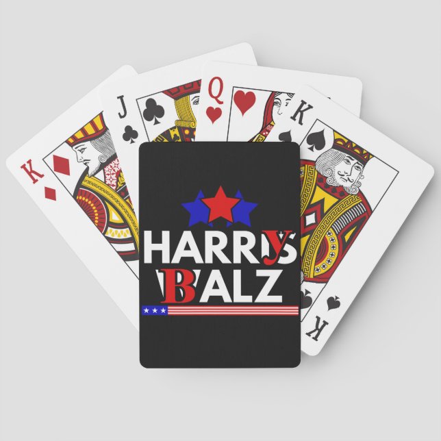 Baralho Harris Walz 24 Harry Balz 2024 Meme Democratic (Verso)