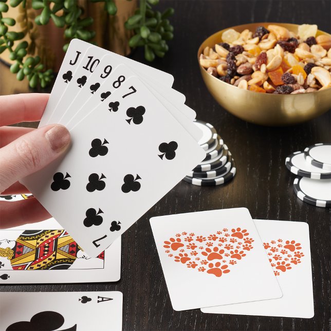 Baralho Heart Shaped Paw Prints Playing Cards (Criador carregado)