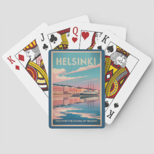Baralho Helsinki Finlândia Praia Viagem Arte Vintage