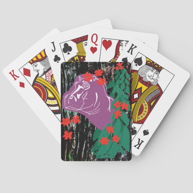 Baralho Hipopótamo no Jardim de Cartas de Jogar (Verso)