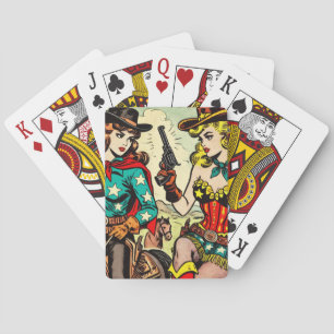 Baralho Histórias em quadrinhos Vintage Western Cowgirl