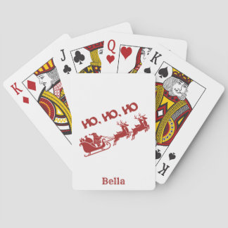 Baralho HO HO HO Christmas Santa Sleigh With Reindeer