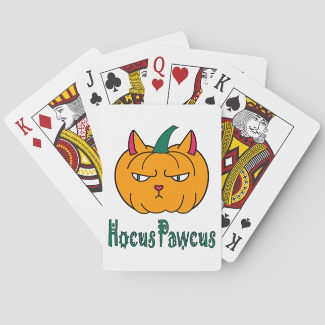 Baralho Hocus pawcus Halloween abóbora gengibre magia (Verso)