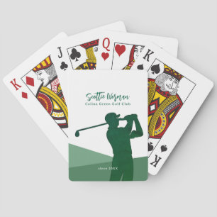 Baralho Homem Jogador de Golfe com Clube de Golfe Verde