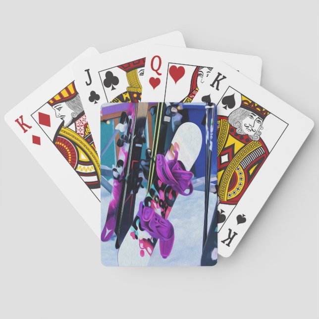 Baralho Hora da Neve - Painéis de neve e esquis (Verso)