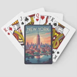Baralho Horizonte de Nova York Viagem Arte Vintage