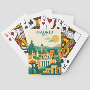 Baralho Horizonte Urbano da Cidade de Madrid Espanha - Est