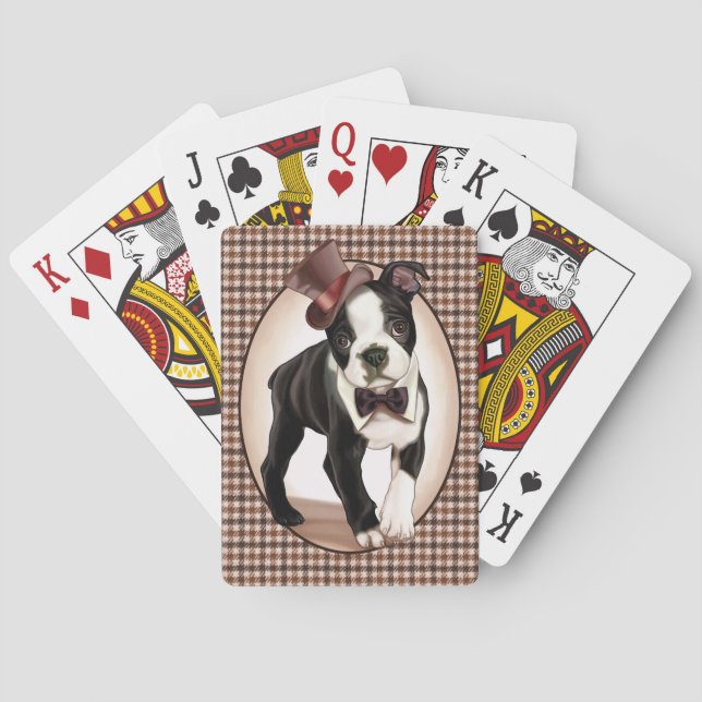Baralho Houndstooth Boston Terrier (Verso)