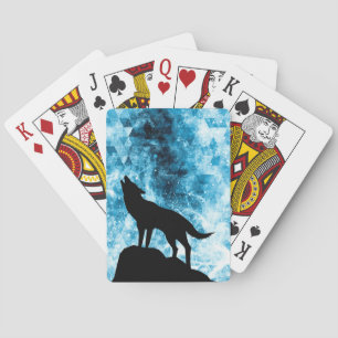 Baralho Howling Wolf Winter snowblue smoAbstrato