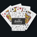 Baralho Hubby Est 2023 - padrinhos de casamento<br><div class="desc">Hubby Est 2023 - padrinhos de casamento modernos Placas Brancas e Pretas</div>