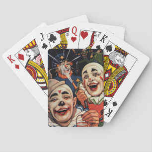 Baralho Humor do vintage, palhaços de circo de riso e