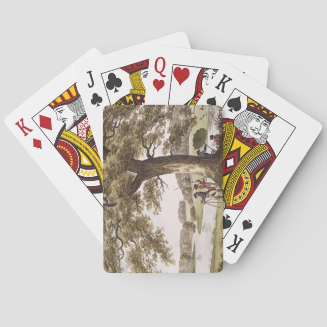 Baralho Humphrey Repton que examina com um Theodolite (Verso)