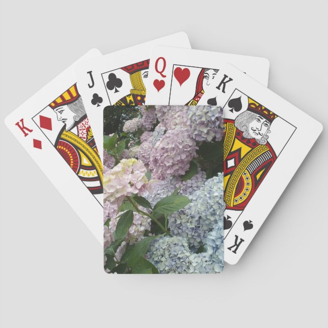Baralho Hydrangea Flowers Blue Pink Classic Play Cards (Verso)