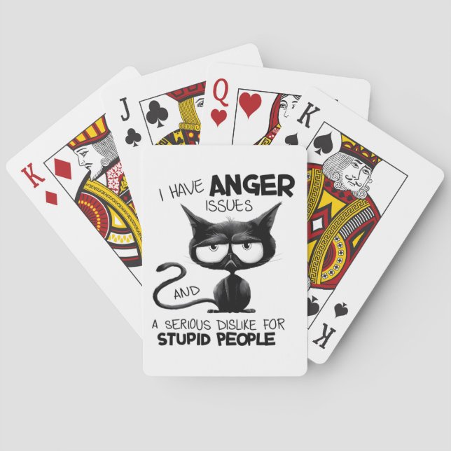 Baralho I Have Anger Issues Funny Cat Lover Gift  (Verso)