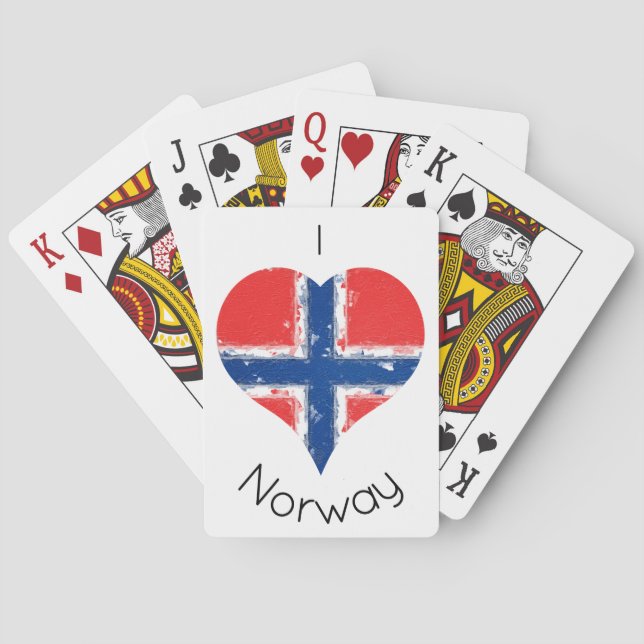 Baralho I Heart Norway Distress Heart Flag (Verso)