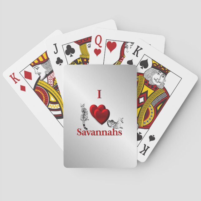 Baralho I Heart Savannah Cat Silver (Verso)
