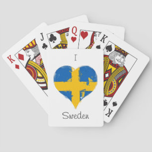 Baralho I Heart Suecia Swedish Flag