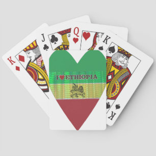 Baralho I Love Heart Etiópia: Flag Art Motif