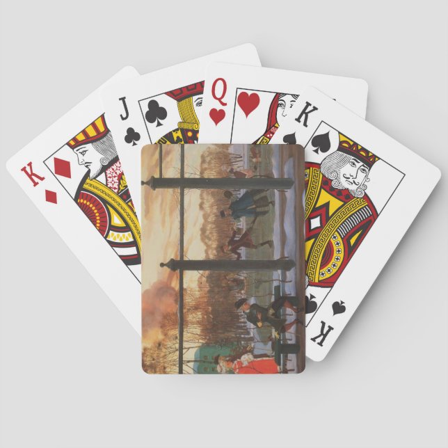 Baralho Ice Skating Rink em inverno (por Konstantin Somov) (Verso)