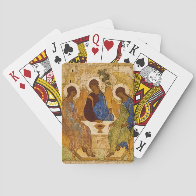 Baralho Ícone da Santa Trindade Andrei Rublev religião ort (Verso)
