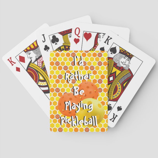 Baralho I'd Rather be Playing Pickleball, Orange, Yellow (Verso)