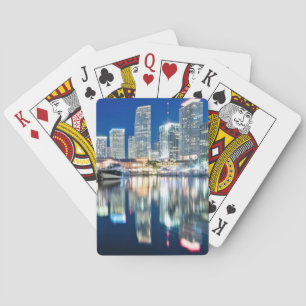 Baralho Ideia da skyline com reflexão na água, Miami