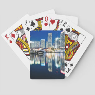 Baralho Ideia da skyline com reflexão na água, Miami