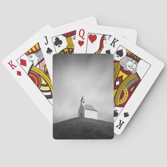 Baralho Igreja em um monte em preto e branco (Verso)