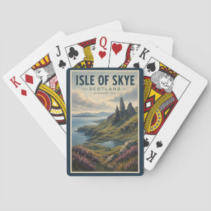 Baralho Ilha de Skye Escócia Paisagem Viagem Arte Retro