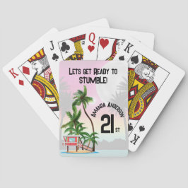 Baralho Ilha Tropical Palm Tree Sunset