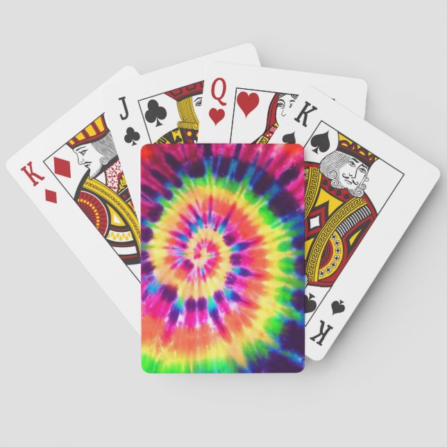 Baralho Ilusão espiral colorida do arco-íris torcida (Verso)