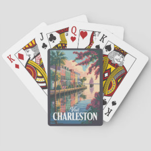 Baralho Ilustração da Orla de Charleston Carolina do Sul