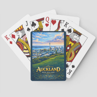 Baralho Ilustração da paisagem de Auckland Nova Zelândia V