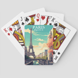 Baralho Ilustração da Torre Eiffel em Paris, França