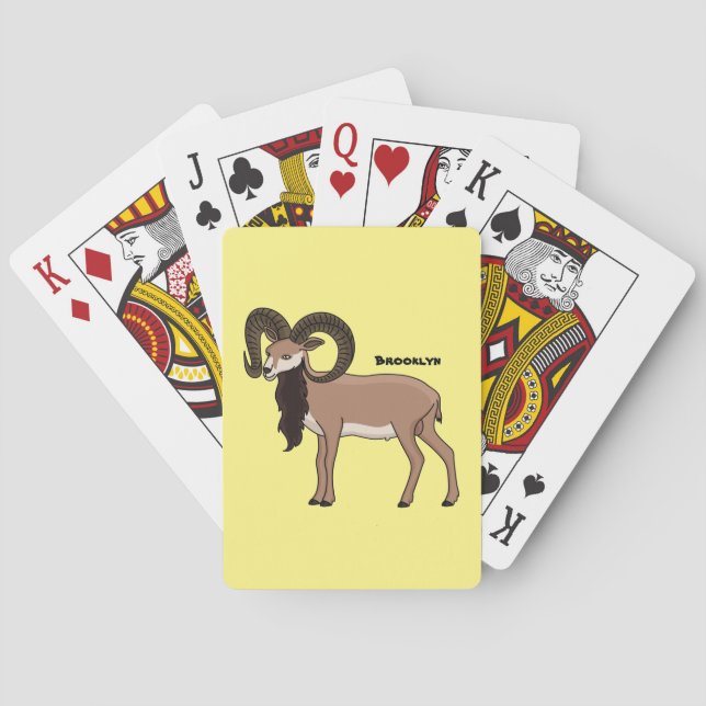 Baralho Ilustração de cabra Mouflon (Verso)