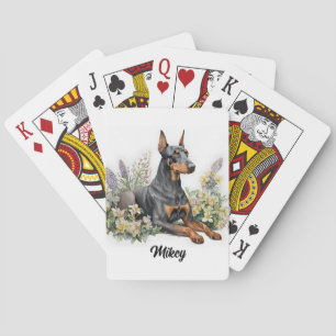 Baralho Ilustração de Cachorro Bonito - Doberman -