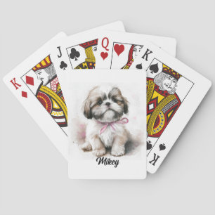 Baralho Ilustração de Cachorro Bonito - Shih Tzu