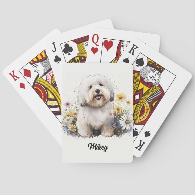 Baralho Ilustração de Cachorro Fofo - Coton de Tulear (Verso)