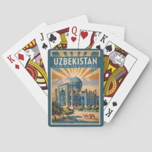 Baralho Ilustração de Camelo do Uzbequistão Arte de Viagem