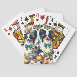 Baralho Ilustração de Cão Papillon Bonito
