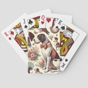 Baralho Ilustração de Cão Vintage Braque Français