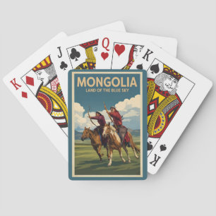 Baralho Ilustração de Cavaleiros da Mongólia Arte de Viage