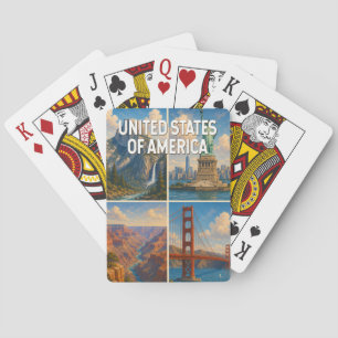 Baralho Ilustração de colagem dos Estados Unidos Arte de V