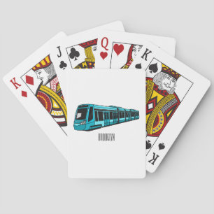 Baralho Ilustração de desenho animado de locomotiva elétri