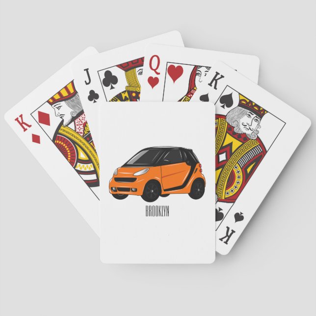 Baralho Ilustração de desenho animado de microcarro (Verso)