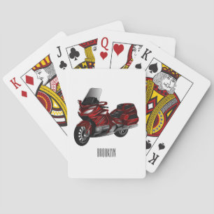 Baralho Ilustração de desenho animado de motocicleta em tu