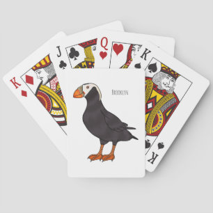 Baralho Ilustração de desenho animado de pássaros puffin t