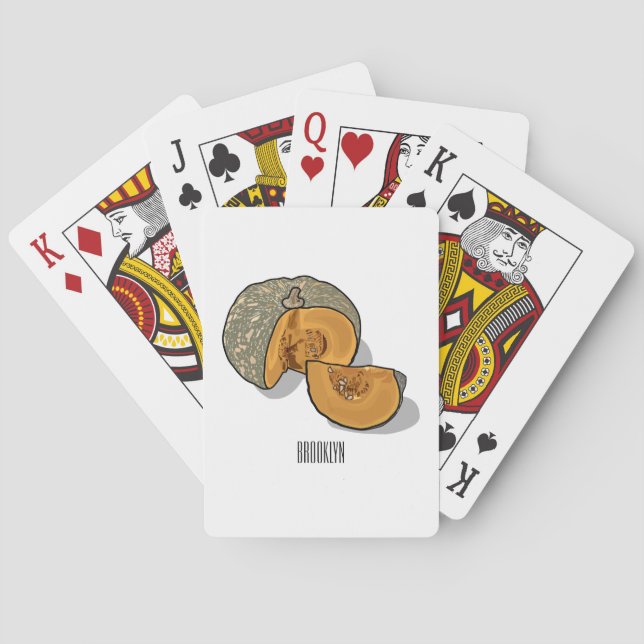 Baralho Ilustração de desenho de abóbora (Verso)